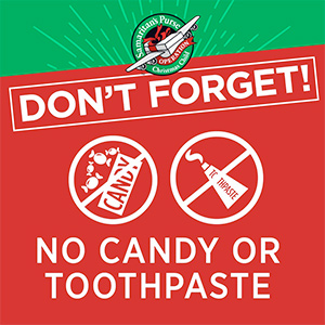 no candy or toothpaste